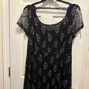 elegant black and silver lace  dress.